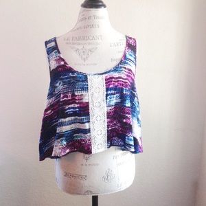 NWOT "Midnight Waves" crop top